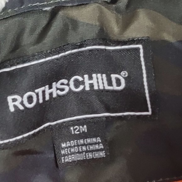 Rothschild Baby Boys Size 12M Green Camo Jacket w/ Faux Fur Hood - Picture 4 of 7